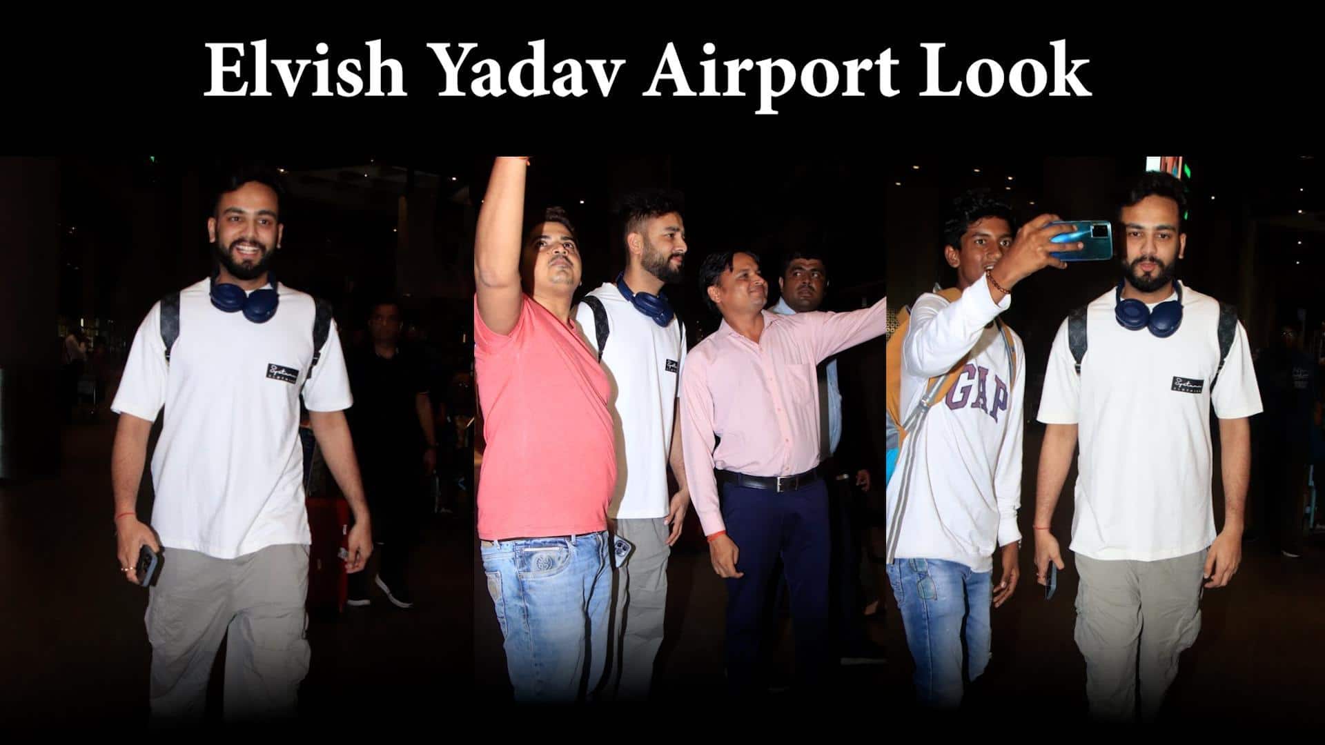 Amid snake venom controversy, Elvish Yadav goes for a simple airport look [watch]