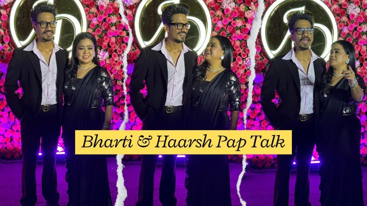 Bharti Singh and Haarsh Limbachiyaa twin in black as they get clicked at Arti Singh's Sangeet ceremony [Video]