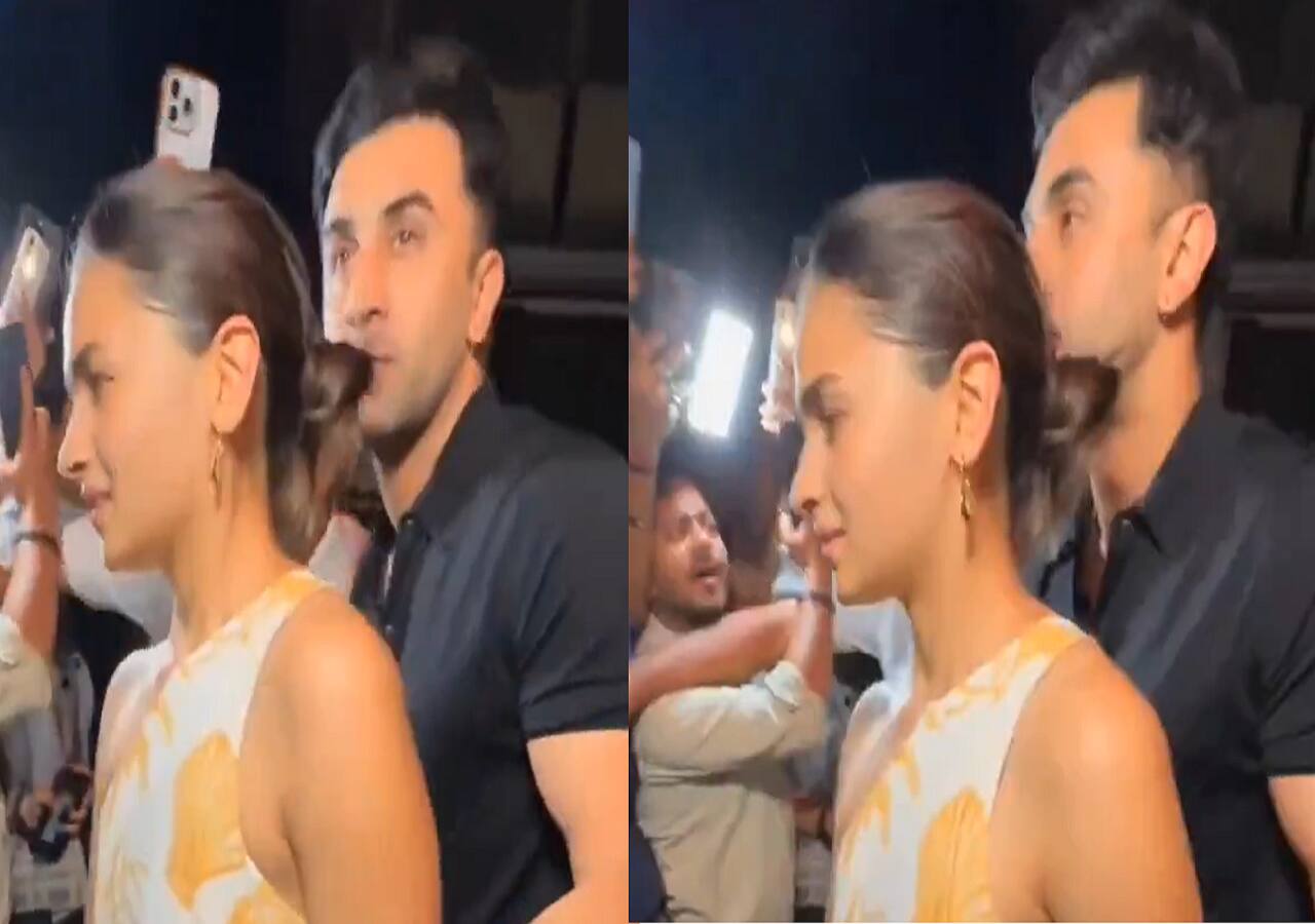 Ranbir Kapoor wraps Alia Bhatt in his arms and turns her bodyguard as they get mobbed by fans