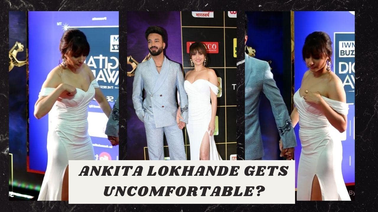 Ankita Lokhande looks uncomfortable in a white tube dress, actress was snapped with her husband Vicky Jain [Video]