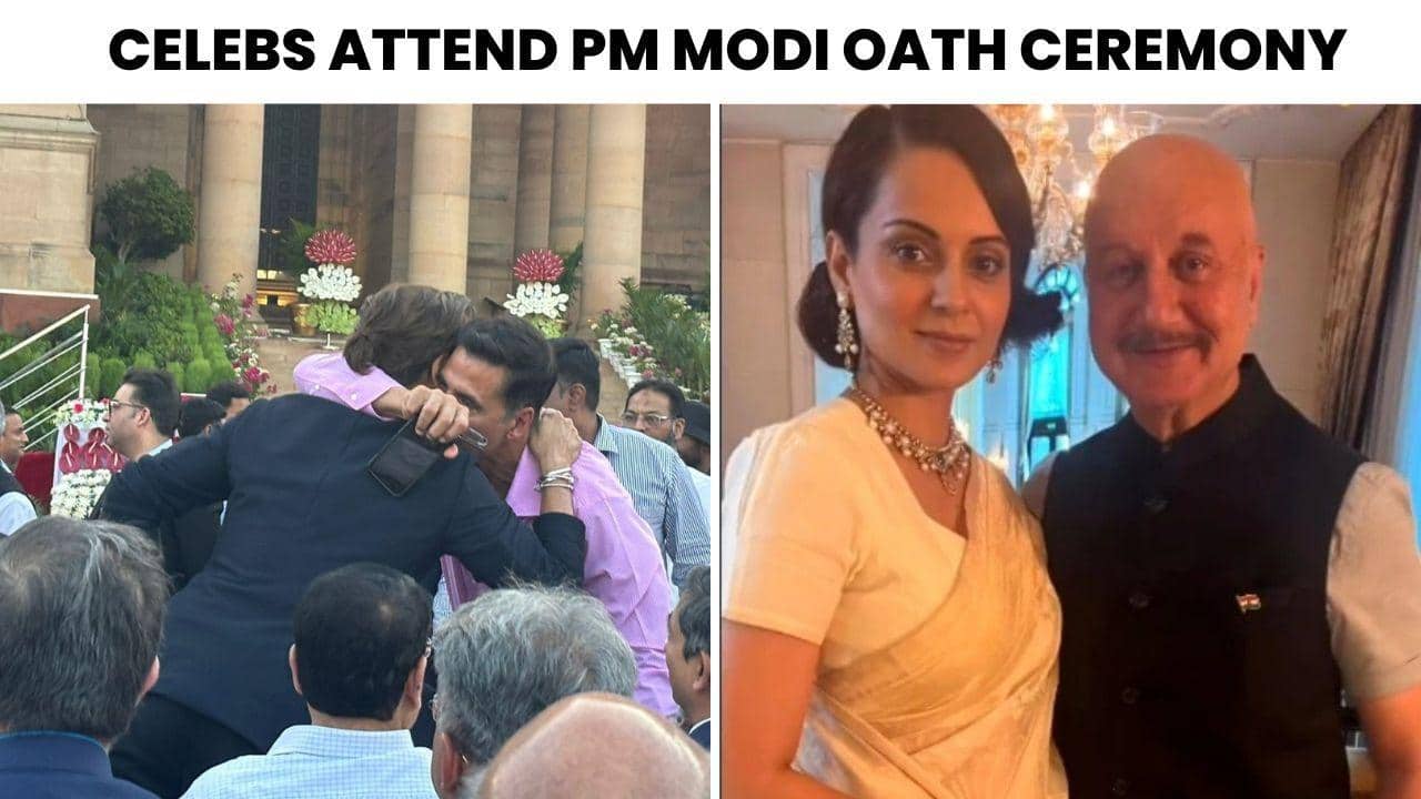 PM Modi Oath Ceremony: Shah Rukh Khan, Kangana Ranaut, and other stars grace the event [Watch Video]